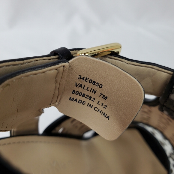 Calvin Klein VALLIN Faux Snake Skin Open Toe Block Heels - Picture 7 of 10